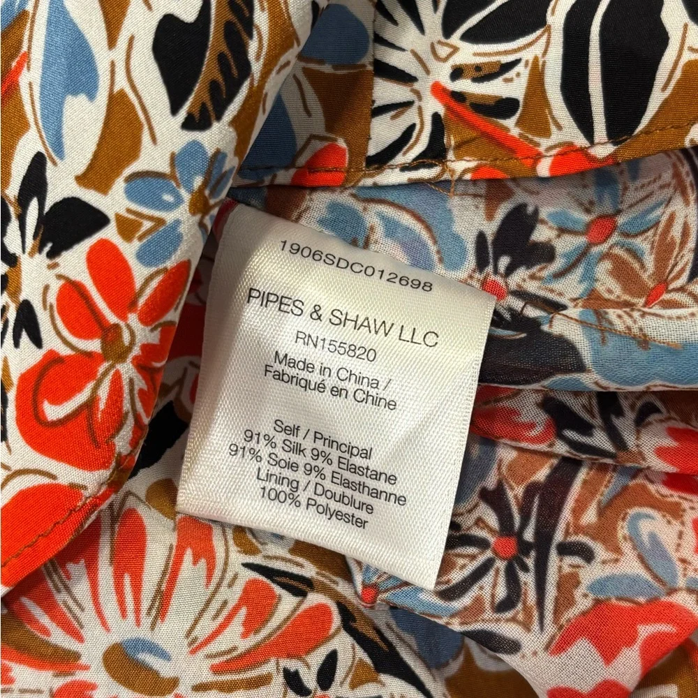 VERONICA BEARD Soheyla Ruched Floral-print Silk-blend Crepe dress size 4 - Picture 9 of 9